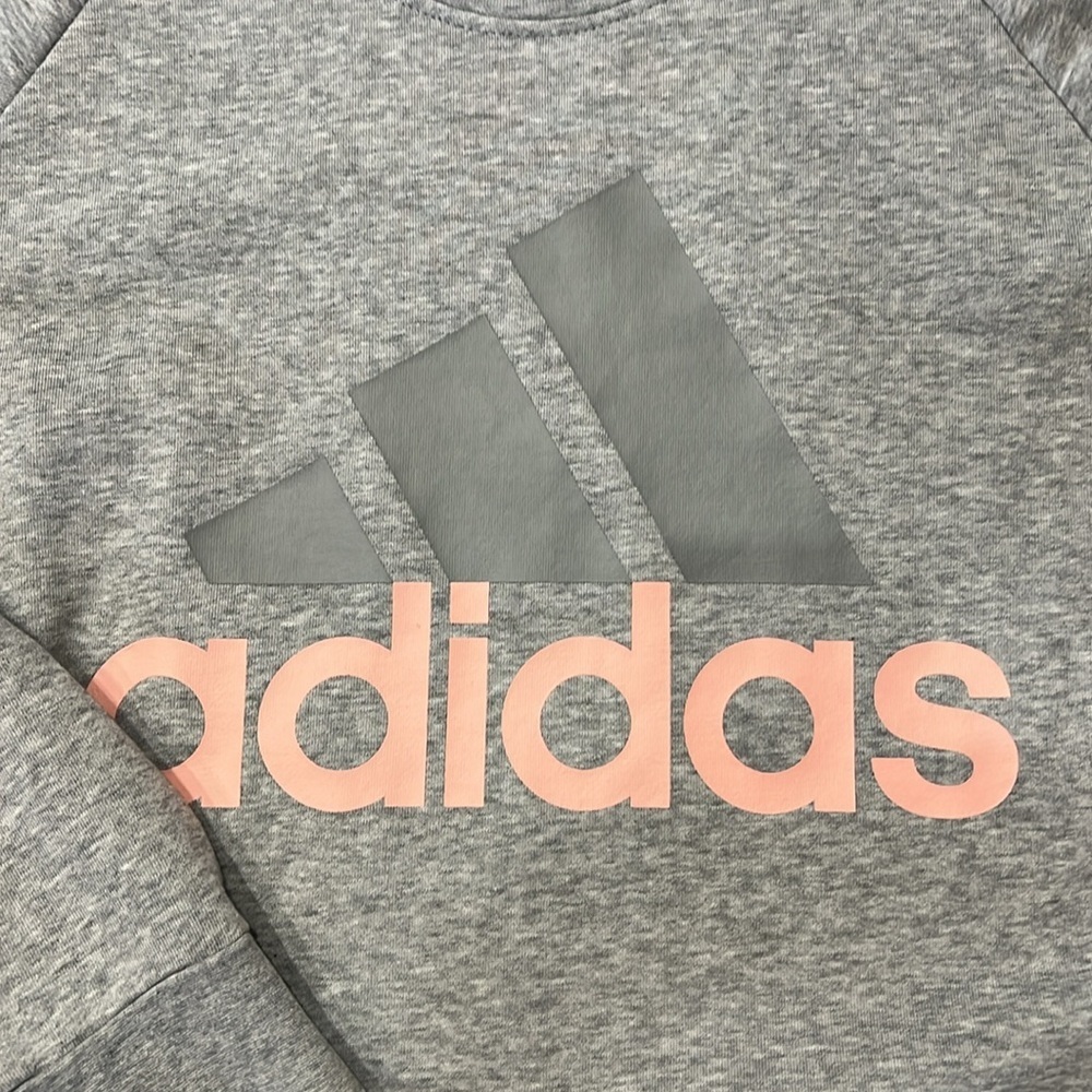 Adidas Gray Sweatshirt with Pink Logo - Picture 3 of 6